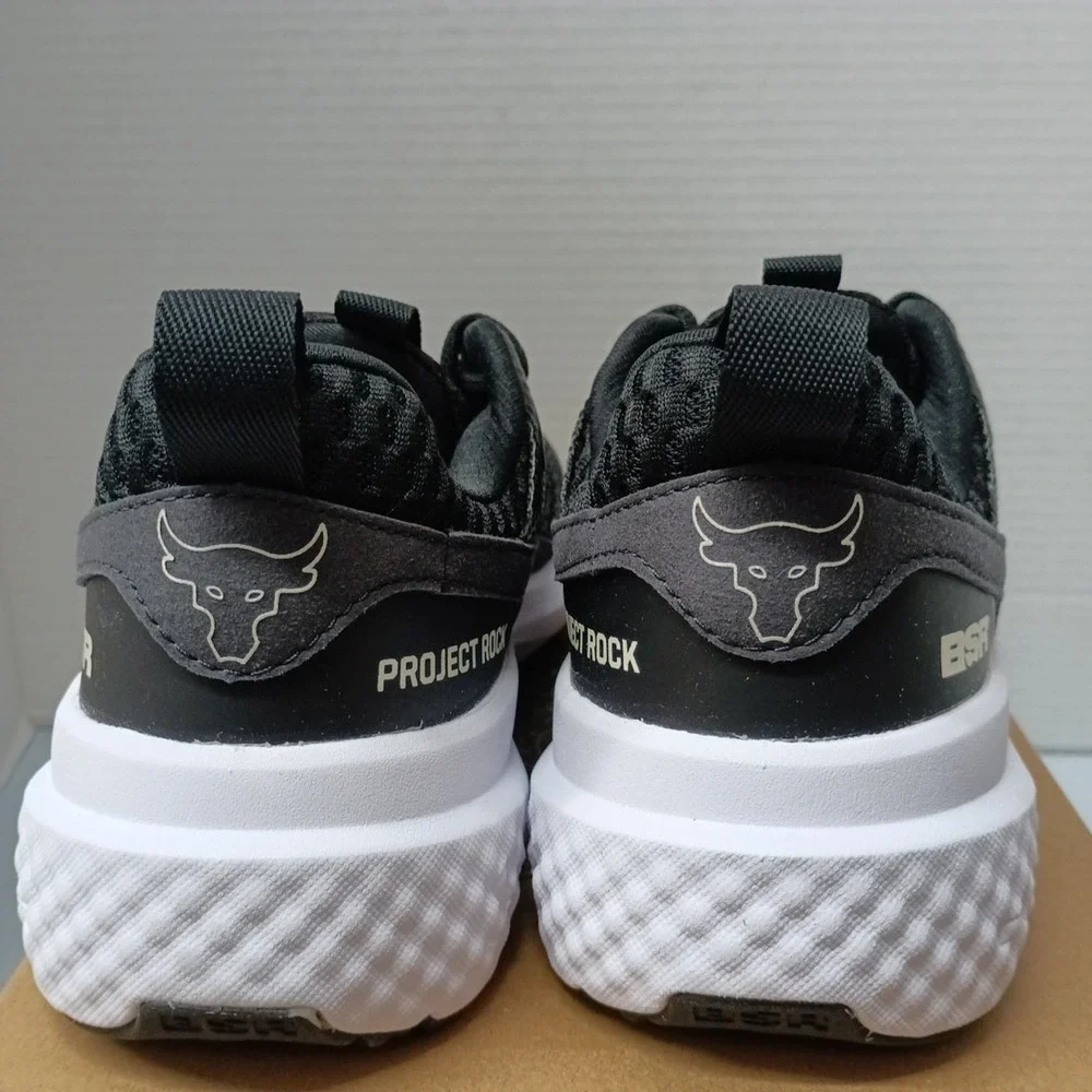 Under Armour‎ Project Rock BSR 5 Shoes Men's Size 8 Black White Sneakers 3028296
